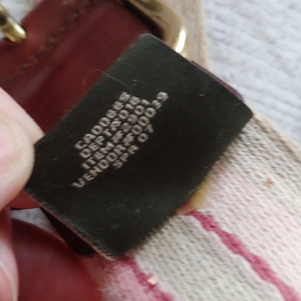 Eddie Bauer Cotton Canvas Belt Leather Trim‎